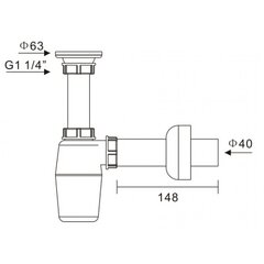 Sifonas praustuvui HD07 1" 1/4" kaina ir informacija | Sifonai | pigu.lt