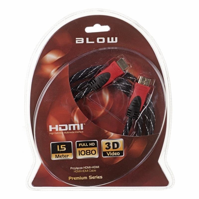 Blow 92-053, HDMI, 1.5 m kaina ir informacija | Kabeliai ir laidai | pigu.lt