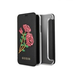 Guess GUFLBKP7EROBK Flower Desire тонкий и прочный чехол-книжка для Apple iPhone 7 / 8 (4.7inch) Черный цена и информация | Чехлы для телефонов | pigu.lt