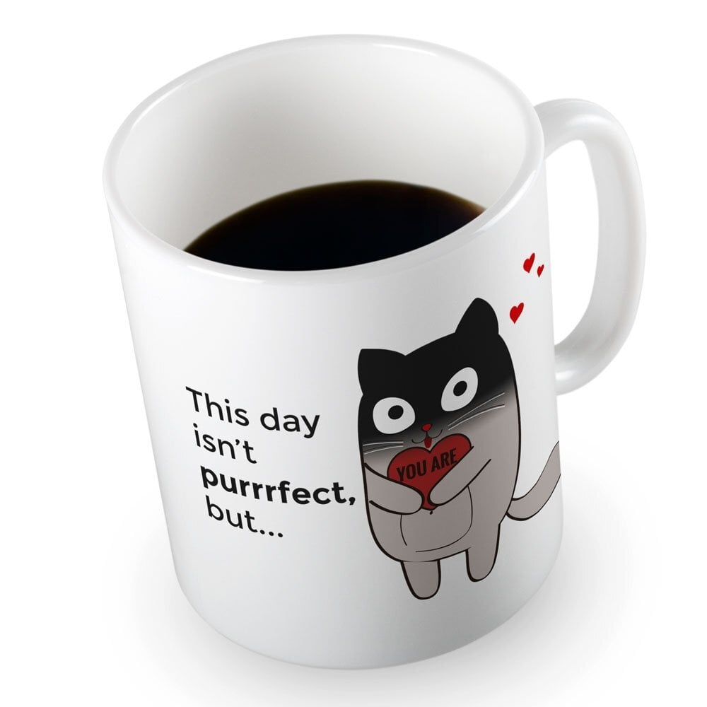 Puodelis - siurprizas Kitten, baltas kaina ir informacija | Originalūs puodeliai | pigu.lt