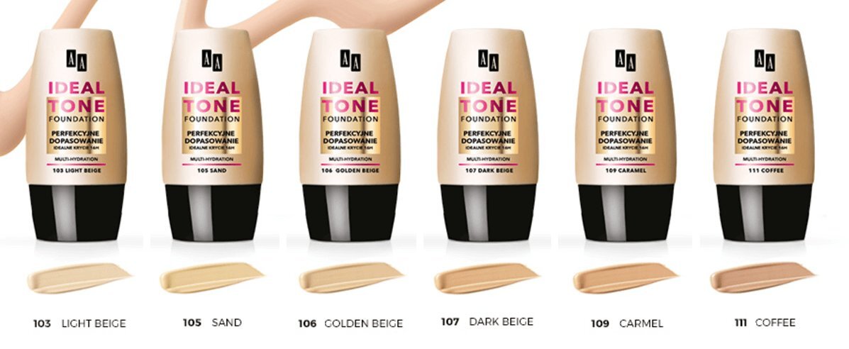 Makiažo pagrindas AA Ideal Tone 30 ml, Nr.103 Light Beige цена и информация | Makiažo pagrindai, pudros | pigu.lt