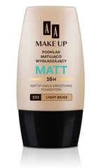 AA Make Up Matt Foundation тональный крем 30 ml, 103 Light Beige цена и информация | Пудры, базы под макияж | pigu.lt