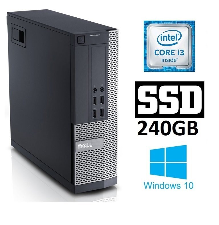 DELL 7010 SFF i3-3220 4GB 240SSD DVDRW WIN10Pro цена и информация | Stacionarūs kompiuteriai | pigu.lt