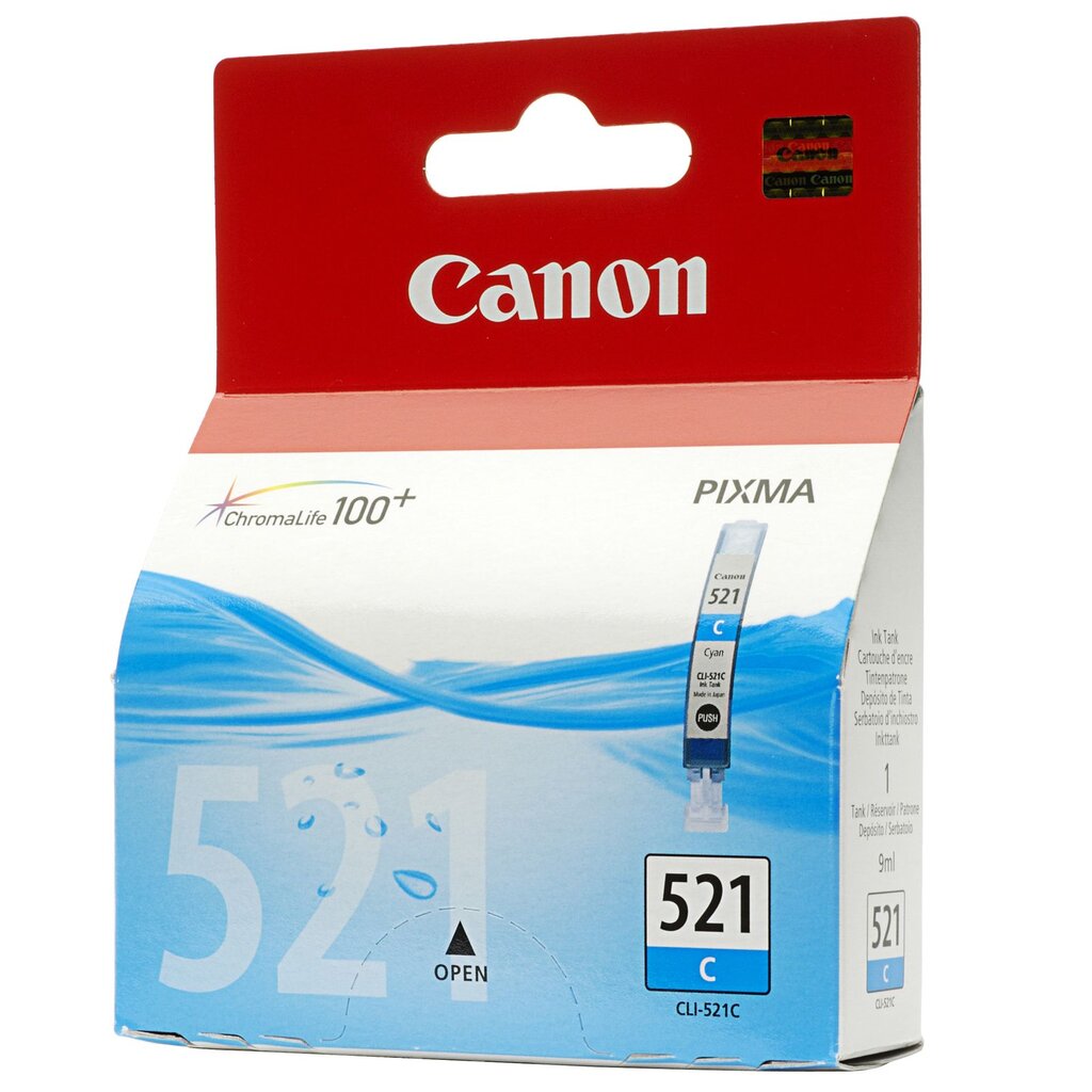 Rašalo kasetė CANON CLI-521C, mėlyna kaina ir informacija | Kasetės rašaliniams spausdintuvams | pigu.lt