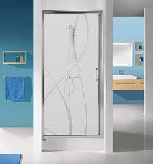 Dušo durys į nišą Sanplast TX D2/TX5b 90s, profilis matinis sidabrinis, dekoruotas stiklas cora kaina ir informacija | Dušo durys ir sienelės | pigu.lt