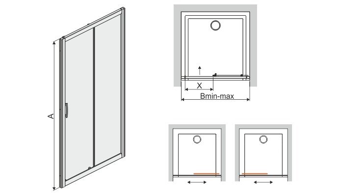 Dušo durys į nišą Sanplast TX D2/TX5b 100s, profilis matinis graphit, dekoruotas stiklas W15 цена и информация | Dušo durys ir sienelės | pigu.lt