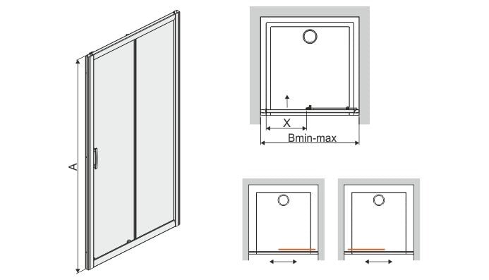 Dušo durys į nišą Sanplast TX D2/TX5b 110s, profilis blizgantis sidabrinis, dekoruotas stiklas W15 kaina ir informacija | Dušo durys ir sienelės | pigu.lt