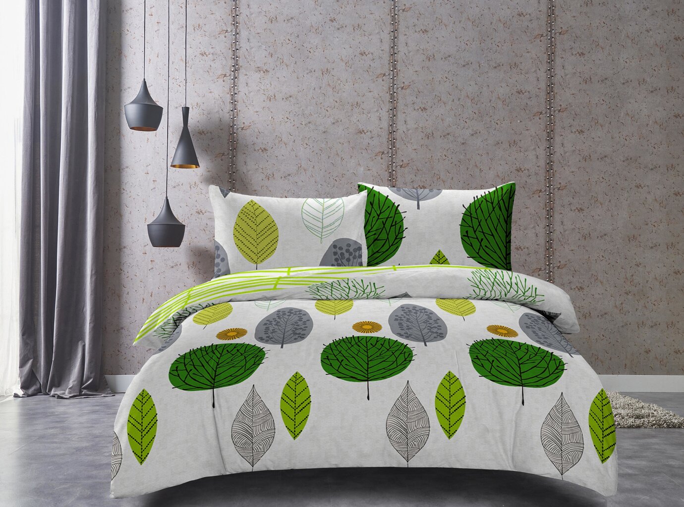 DecoKing patalynės komplektas Ducato Collection Greenleaf, 155x220, 2 dalių цена и информация | Patalynės komplektai | pigu.lt