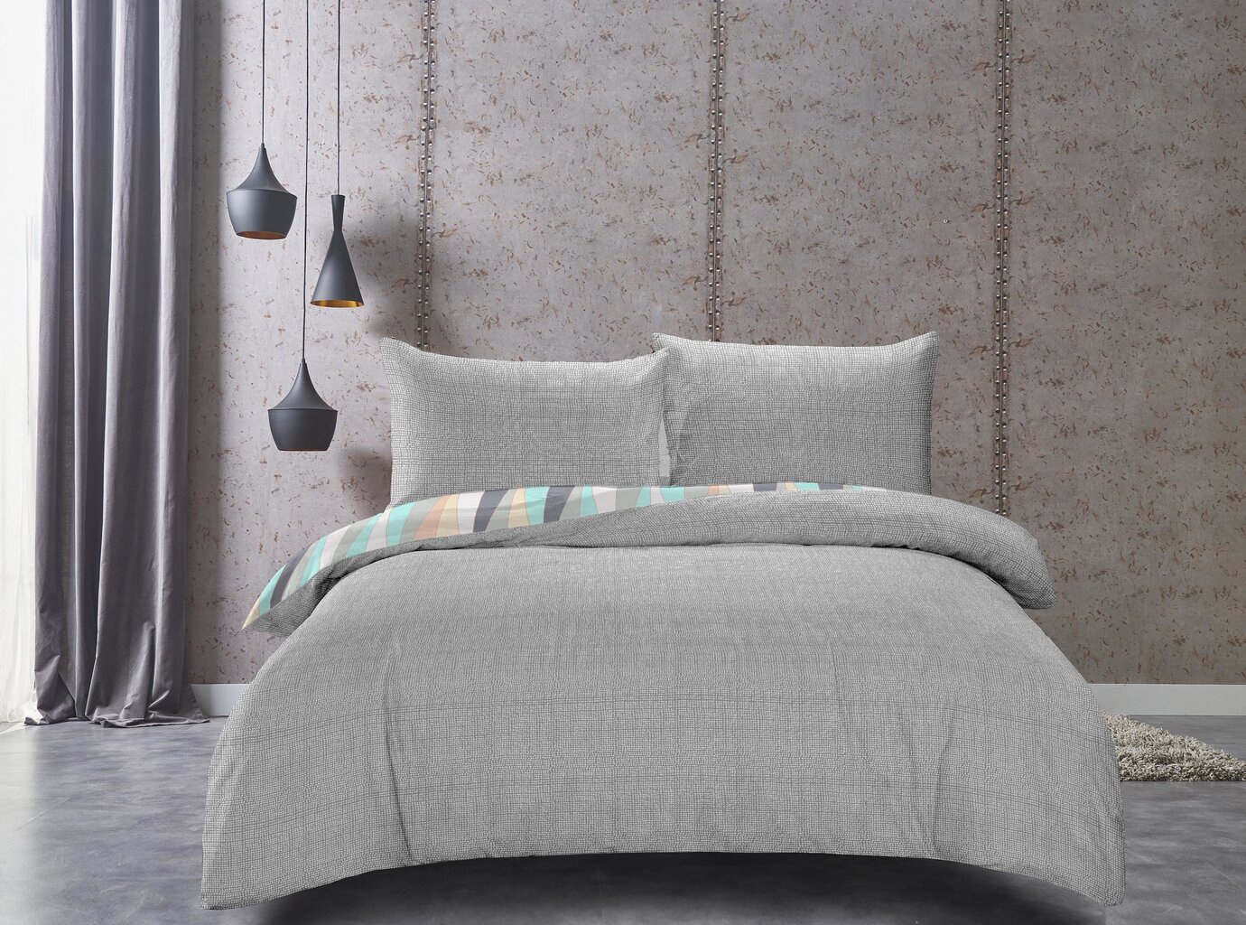 DecoKing patalynės komplektas Ducato Collection Pastellove, 200x200, 3 dalių kaina ir informacija | Patalynės komplektai | pigu.lt