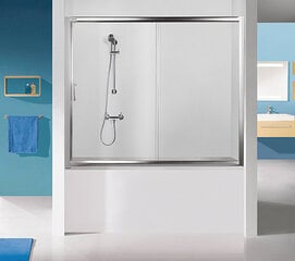 Стенка для ванны Sanplast TX D2-W/TX5b 120s, профиль белый, декорированное стекло cora цена и информация | Аксессуары для ванн, душевых кабин | pigu.lt
