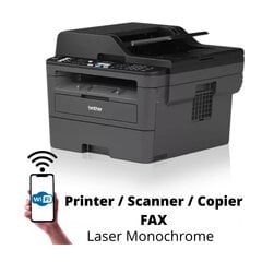 Brother MFC-L2710DW Wi-Fi MFP Printer / Scanner / Copier / Fax laser monochrome цена и информация | Принтеры | pigu.lt