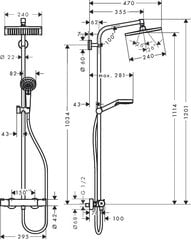 Термостатический тропический душ Hansgrohe Crometta E 240, 27271000 цена и информация | Душевые комплекты и панели | pigu.lt