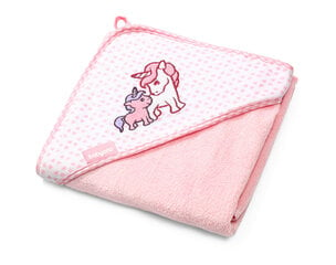 BabyOno полотенце с капюшоном бамбуковое 76х76, розовое, 345/01 цена и информация | Товары для купания | pigu.lt