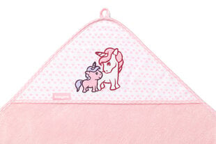 BabyOno полотенце с капюшоном бамбуковое 76х76, розовое, 345/01 цена и информация | Товары для купания | pigu.lt