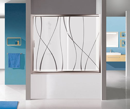 Vonios sienelė Sanplast TX D2-W/TX5b 130s, profilis pergamon, dekoruotas stiklas grey цена и информация | Priedai vonioms, dušo kabinoms | pigu.lt