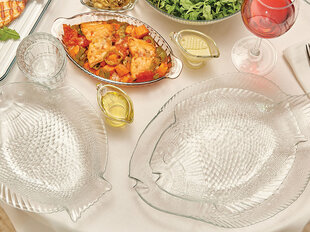 Полуглубокая тарелка Pasabahce Рыба, 26x21 см цена и информация | Посуда, тарелки, обеденные сервизы | pigu.lt