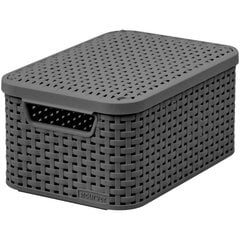 Коробка с крышкой Style S 29,1x19,8x14,2cм, темно-серая цена и информация | Тумба с ящиками Versa | pigu.lt