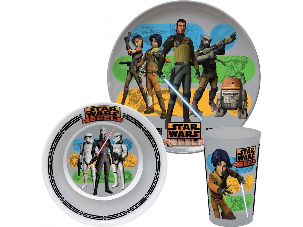 Disney vaikiškas indų rinkinys Star Wars Rebels, 3 dalių kaina ir informacija | Indai, lėkštės, pietų servizai | pigu.lt