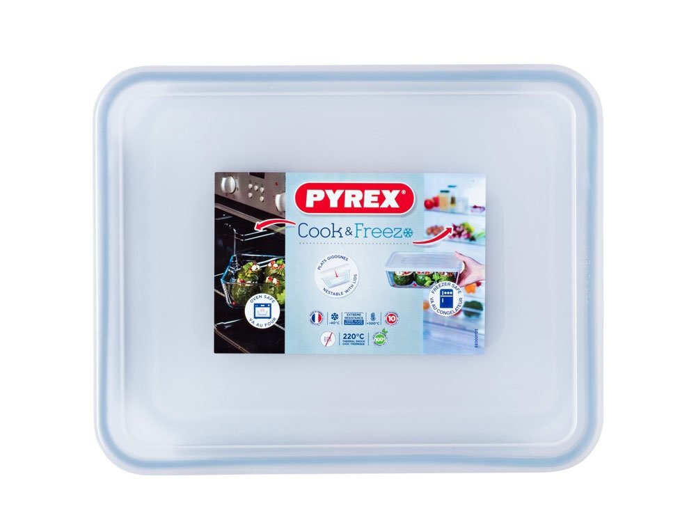 Karščiui atsparus indas Pyrex Cook & Freeze, 25x19 cm, 2,6 l kaina ir informacija | Kepimo indai, popierius, formos | pigu.lt