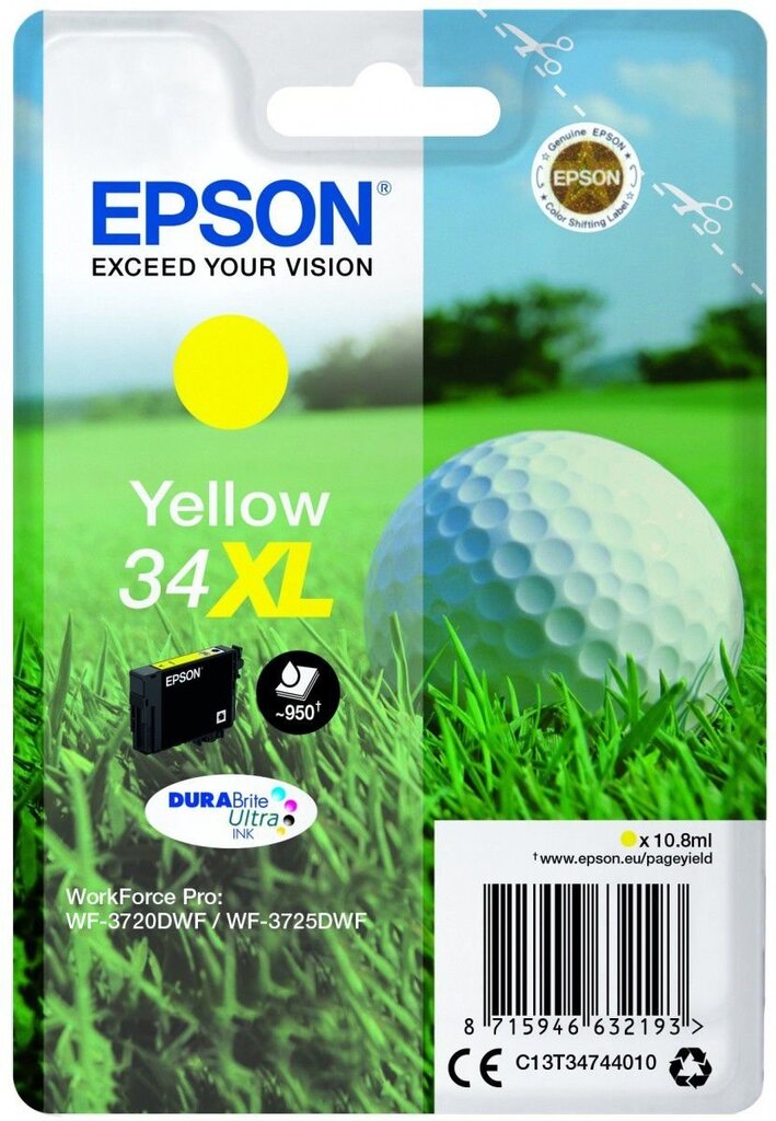 Epson C13T34744010 kaina ir informacija | Kasetės rašaliniams spausdintuvams | pigu.lt