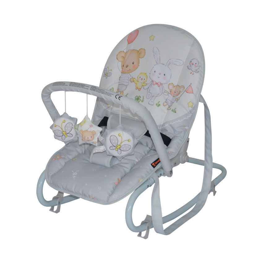 Gultukas Lorelli Baby Rocker Top Relax Grey Bear Party kaina ir informacija | Gultukai ir sūpynės | pigu.lt