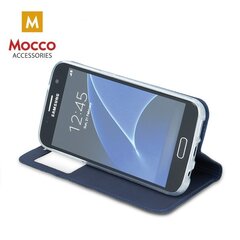 Mocco Smart Look Magnet Book Case With Window For Apple iPhone X Blue kaina ir informacija | Telefono dėklai | pigu.lt