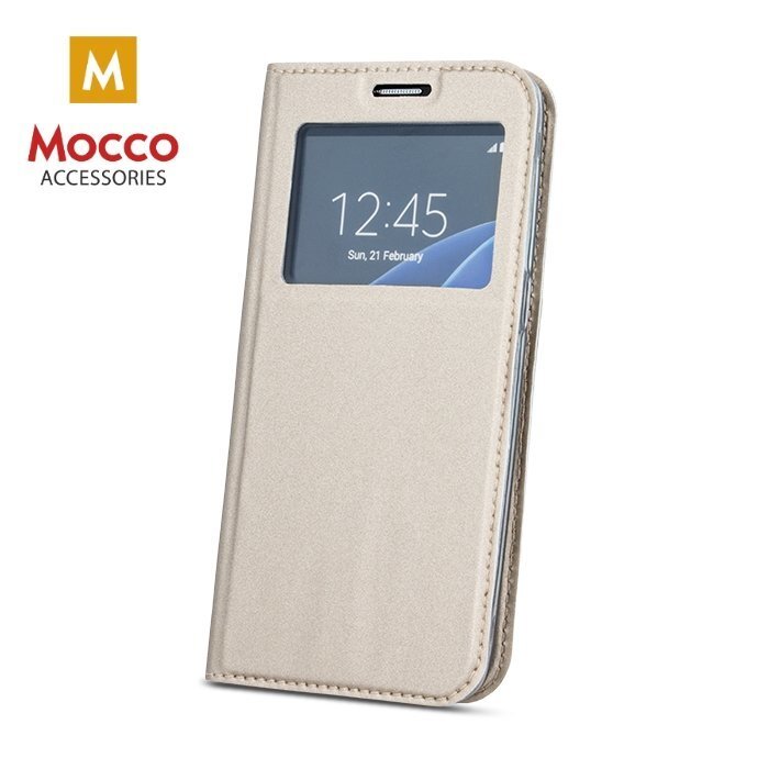 Mocco Smart Look Magnet Book Case With Window For Samsung Samsung J530 Galaxy J5 (2017) Gold kaina ir informacija | Telefono dėklai | pigu.lt