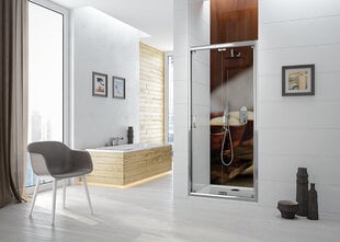 Dušo durys į nišą Sanplast TX DL/TX5b 80s, profilis blizgantis sidabrinis, dekoruotas stiklas grey kaina ir informacija | Dušo durys ir sienelės | pigu.lt