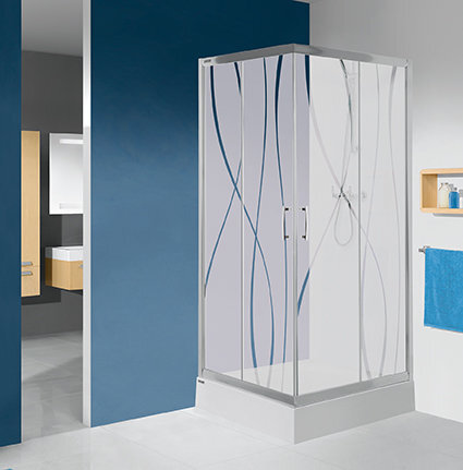 Kampinė dušo kabina Sanplast TX KN/TX5b 80x120s, profilis bahama šviesiai rudas, dekoruotas stiklas grey kaina ir informacija | Dušo kabinos | pigu.lt