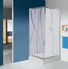 Kampinė dušo kabina Sanplast TX KN/TX5b 80x120s, profilis blizgantis sidabrinis, dekoruotas stiklas grey kaina ir informacija | Dušo kabinos | pigu.lt