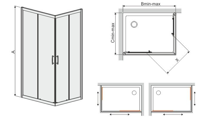 Kampinė dušo kabina Sanplast TX KN/TX5b 80x90s, profilis baltas, dekoruotas stiklas W15 kaina ir informacija | Dušo kabinos | pigu.lt