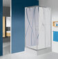 Kampinė dušo kabina Sanplast TX KN/TX5b 80x90s, profilis matinis sidabrinis, dekoruotas stiklas grey цена и информация | Dušo kabinos | pigu.lt