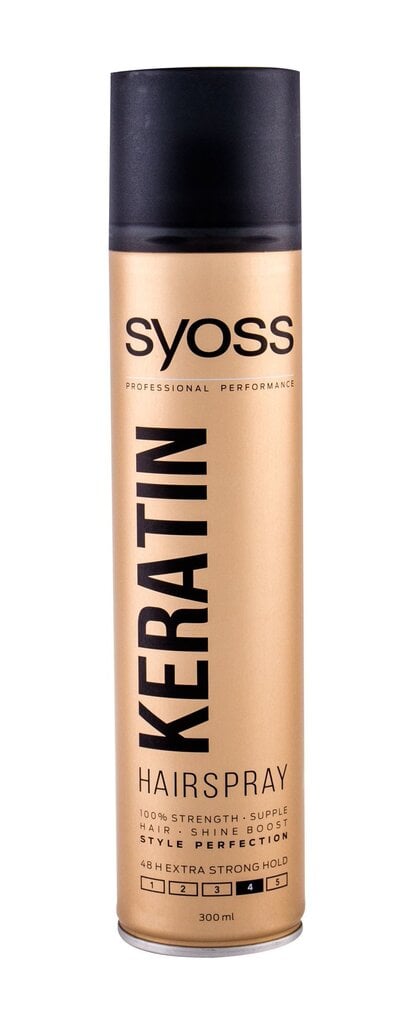 Ypač stiprios fiksacijos plaukų lakas Syoss Keratin 300 ml цена и информация | Plaukų formavimo priemonės | pigu.lt