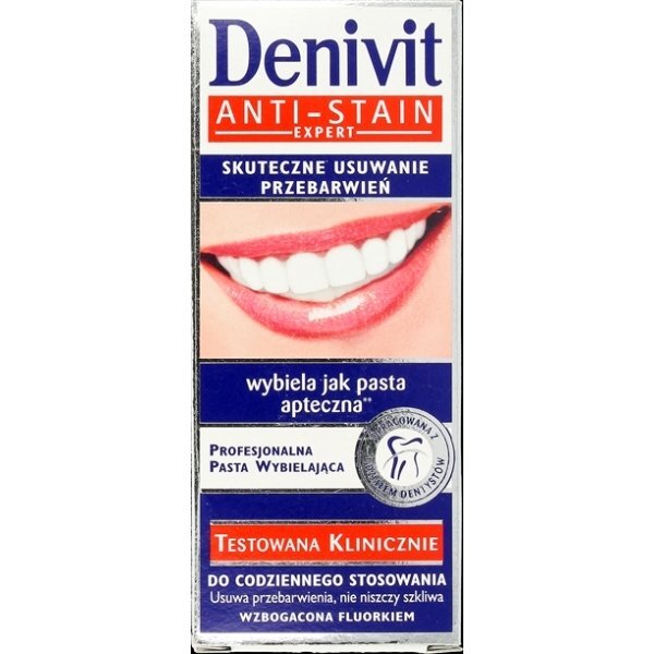 Balinamoji dantų pasta Denivit Anti-Stain 50 ml kaina ir informacija | Dantų šepetėliai, pastos | pigu.lt
