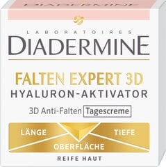 Dieninis veido kremas Diadermine 3D Wrinkle Expert, brandžiai odai su hialuronu, 50 ml kaina ir informacija | Veido kremai | pigu.lt