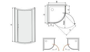 Угловая душевая кабина Sanplast TX KP1DJ / TX5b 80s, профиль матовый серебро, декорированное стекло cora цена и информация | Душевые кабины | pigu.lt