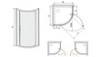 Kampinė dušo kabina Sanplast TX KP1DJ/TX5b 90s, profilis bahama šviesiai rudas, dekoruotas stiklas grey kaina ir informacija | Dušo kabinos | pigu.lt