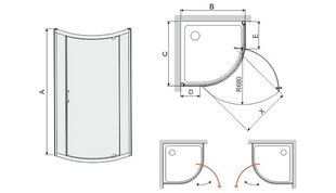 Угловая душевая кабина Sanplast TX KP1DJ / TX5b 90s профиля матовое серебро, прозрачное стекло W0 цена и информация | Душевые кабины | pigu.lt