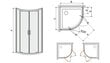 Kampinė dušo kabina Sanplast TX KP2DJ/TX5b 90s, profilis matinis sidabrinis, dekoruotas stiklas grey цена и информация | Dušo kabinos | pigu.lt