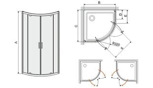 Угловая душевая кабина Sanplast TX KP2DJ/TX5b 100s, профиль матовый graphit, декорированное стекло cora цена и информация | Душевые кабины | pigu.lt