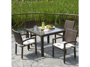 Stalas Patio Loretta, 90 cm, rudas цена и информация | Садовые столы, столики | pigu.lt