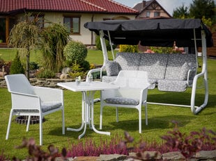 Барный стол Patio Dine & Relax 85 cm, белый/серый цена и информация | Садовые столы, столики | pigu.lt