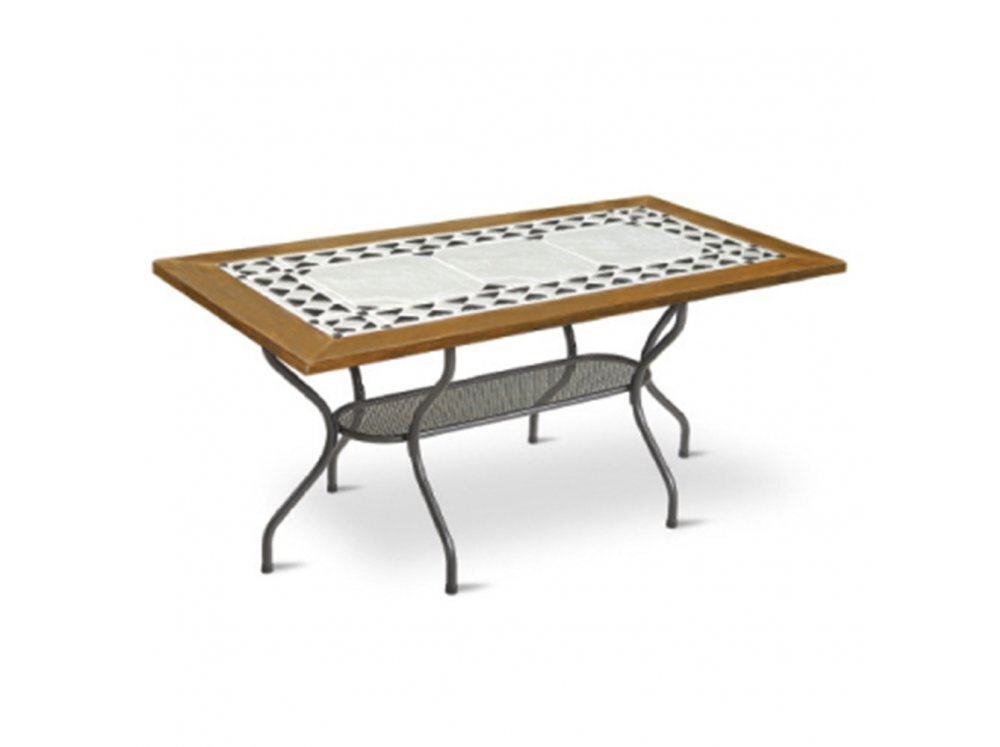 Stalas Patio Como 160x80 cm, rudas/pilkas kaina ir informacija | Lauko stalai, staliukai | pigu.lt
