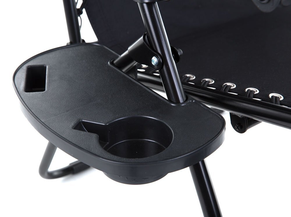 Šoninis staliukas kėdei Patio Relax, juoda цена и информация | Kiti priedai baldams | pigu.lt