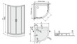 Kampinė dušo kabina Sanplast TX KP4/TX4b 90s, profilis baltas, skaidrus stiklas W0, su padėklu kaina ir informacija | Dušo kabinos | pigu.lt