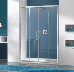 Dušo durys į nišą Sanplast TX D4/TX5b 130s, profilis blizgantis sidabrinis, dekoruotas stiklas W15 цена и информация | Душевые двери и стены | pigu.lt