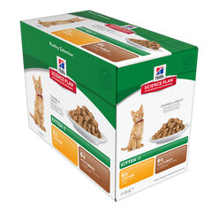 Hill's Science kačiukams su vištiena ir kalakutiena Plan Kitten Healthy Development Multi Pack, 85 g x 12 vnt. kaina ir informacija | Konservai katėms | pigu.lt