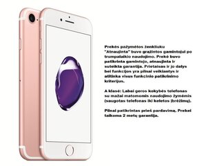 Apple iPhone 7 32GB, Розовый (Обновленный) A-класс цена и информация | Мобильные телефоны | pigu.lt