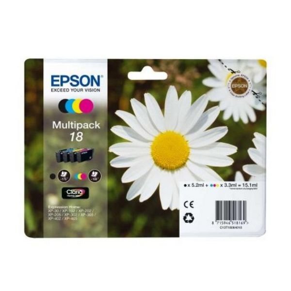 Epson C13T18064010, juoda, geltona, žydra, rožinė kaina ir informacija | Kasetės rašaliniams spausdintuvams | pigu.lt