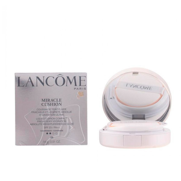 Makiažo pagrindas Lancome miracle cushion fluide SPF23 05-beige ambré, 14 gr kaina ir informacija | Makiažo pagrindai, pudros | pigu.lt